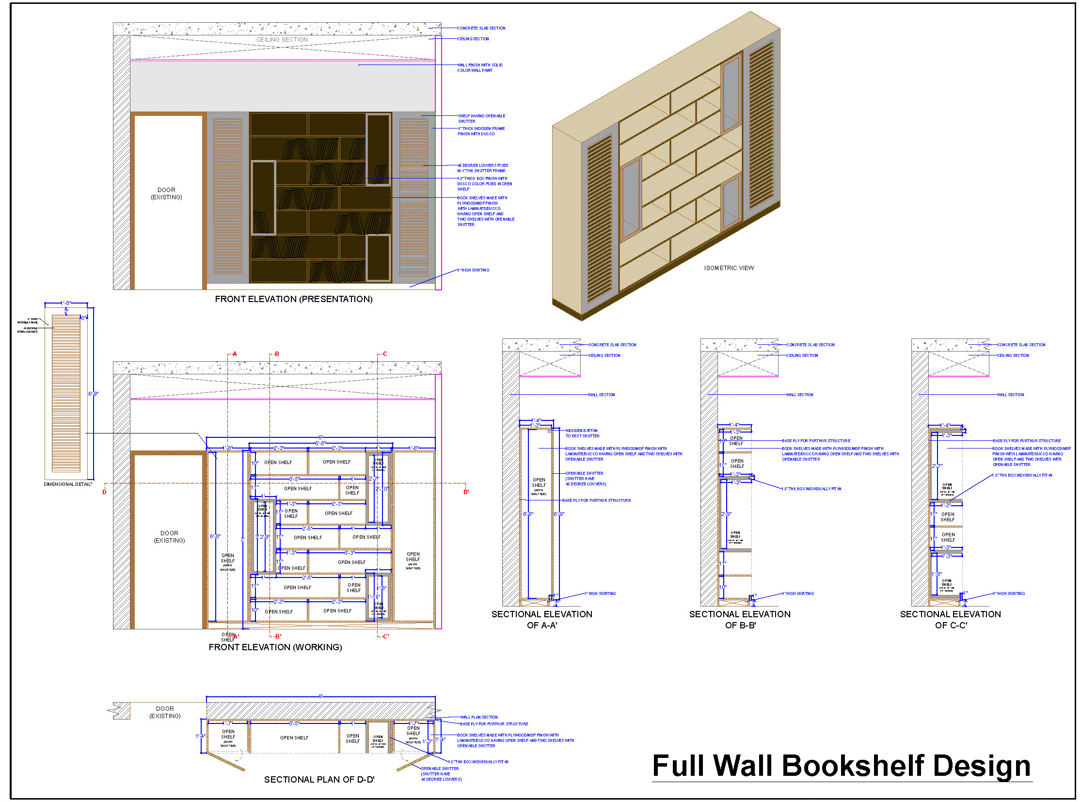 Bookshelf CAD DWG for Modern Spaces